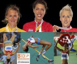пазл Бланка Власич Прыжки в высоту чемпион, Эмма Грин &quot;и&quot; Ариан Фридрих (вторая и третья) Европейской Барселона по легкой атлетике 2010
